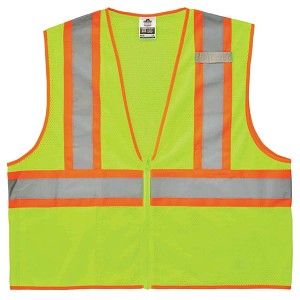 Ergodyne GloWear 8229Z Class 2 Economy Two-Tone Vest with Zipper - Lime MAIN 
