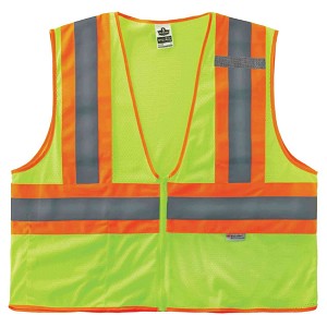 Ergodyne GloWear 8230Z Class 2 Two-Tone Mesh Vest with Zipper - Lime MAIN 