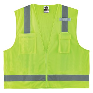 Ergodyne GloWear 8249Z-S Economy Surveyors Vest Class 2 Zipper - Lime MAIN 