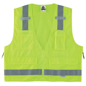 Ergodyne GloWear 8250Z Class 2 Surveyors Vest with Zipper - Lime MAIN 