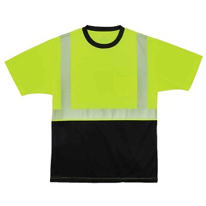 Ergodyne GloWear 8280BK Performance T-Shirt Class 2 Black Bottom - Hi Vis Lime MAIN 