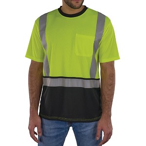 Ergodyne 8286BK GloWear Hi-Vis Green T-Shirt Class 2 Black Bottom MAIN 