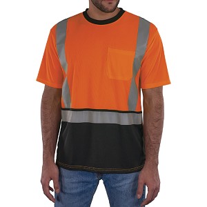 Ergodyne 8286BK GloWear Hi-Vis Orange T-Shirt Class 2 Black Bottom MAIN 