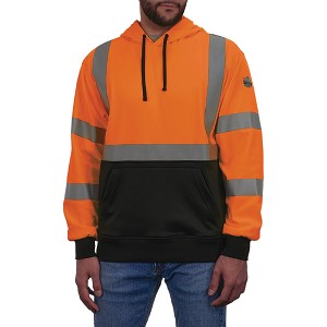 Ergodyne 8311BK Hi-Vis Orange Hooded Sweatshirt Class 3 Black Bottom MAIN 