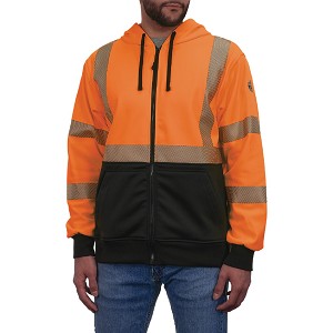 Ergodyne 8318BK GloWear Hi-Vis Orange Hooded Zip Sweatshirt Class 3 MAIN 