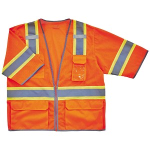 Ergodyne GloWear 8346Z Two-Tone Hi-Vis Surveyor Vest Class 3 with Zipper - Orange MAIN 