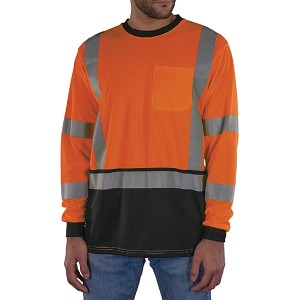 Ergodyne 8369BK GloWear Hi-Vis Orange Long Sleeve T-Shirt Class 3 MAIN 
