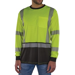 Ergodyne 8371BK GloWear Hi-Vis Green Long Sleeve T-Shirt Class 3 MAIN 