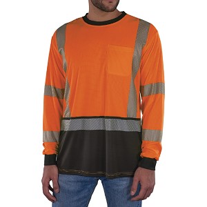 Ergodyne 8371BK GloWear Hi-Vis Orange Long Sleeve T-Shirt Class 3 MAIN 