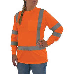 Ergodyne 8374 Women's Hi-Vis Orange Long Sleeve T-Shirt Class 3 MAIN 