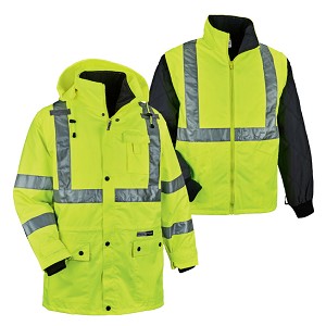 Ergodyne GloWear 8385 Winter Jacket Parka 4-in-1 - Hi-Vis Lime MAIN 
