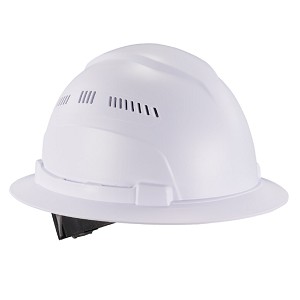 Ergodyne Skullerz 8968 White Lightweight Full Brim Hard Hat Vented Class C MAIN 