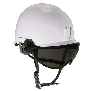 Ergodyne Skullerz 8974V Anti-Fog Clear Lens White Safety Helmet with Visor Type 1 Class E MAIN 