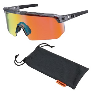 Ergodyne 55010 Matte Black Frame Orange Mirror Lens Anti Scratch Anti Fog Safety MAIN 