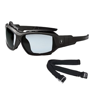 Ergodyne 56083 Black Frame In/Outdoor Lens Convertible Safety Spoggles with Strap MAIN 