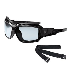 Ergodyne 56080 Black Frame In/Outdoor Lens Convertible Safety Spoggles with Strap MAIN 