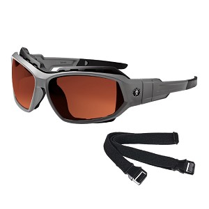 Ergodyne 56021 Black Frame Copper Lens Convertible Safety Spoggles with Strap MAIN 