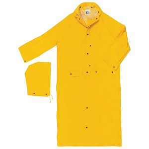 MCR Safety 360C Wizard, .28mm, PVC/Nylon/PVC, 60" Long Yellow  Coat with Detachable Hood. MAIN 