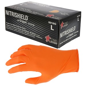 Orange 6 Mil Texture Nitrile PF Disp S 