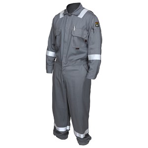 MCR Safety DCWURGS Deluxe Coverall, Westex UltraSoft, Reflective Tape, Gray 