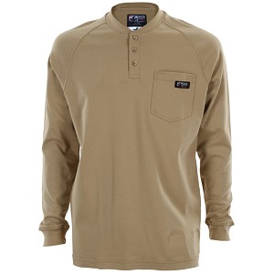 MCR Safety H1TS FR Long Sleeve Henley Tan 