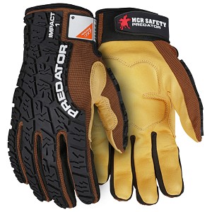 MCR Safety PD2907 Goatskin Leather with Padded Palm Mechanic glove 