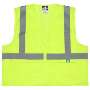 Recycled Mesh Vest,Lime,Class 2,Zip S 