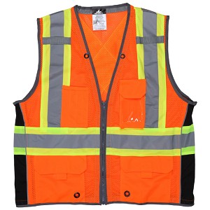 MCR Safety SURVCS2O CSA, Surveyor, Silver/ Orange Safety Vests 