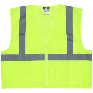 MCR Safety VCL2MLP Value Class 2, 2 pockets, Lime Safety Vests 