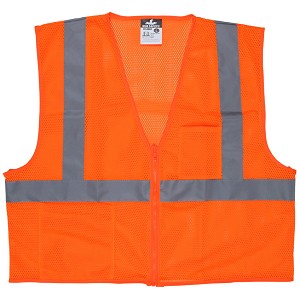 MCR Safety VCL2MOP Value Class 2, 2 pockets, Orange Safety Vests 
