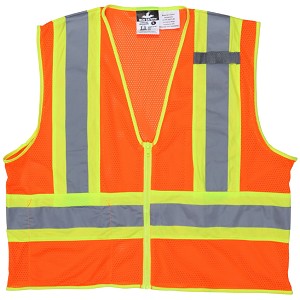 MCR Safety WCCL2OFR Mesh Safety Vest, Limited Flammability, 4 1/2" Ref Orange 