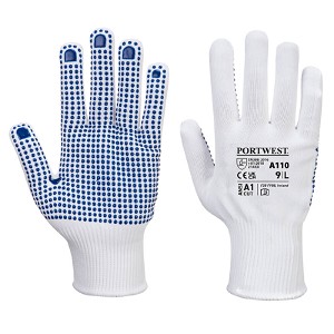 Portwest A110WBR Polka Dot Glove White 