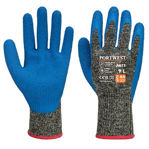 Portwest A611K4R Aramid HR Cut Latex Glove Blue 