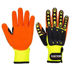 Portwest A721Y1R Anti Impact Grip Glove - Nitrile Hi Viz Green 