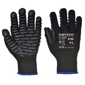 Portwest A790BKR Anti Vibration Glove Black 
