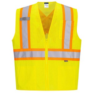 Portwest CA101YER X-Back Contrast Tape Vest Hi Viz Green 