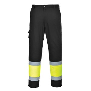 Portwest E049YBR Hi-Vis Two-Tone Pants Black 