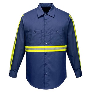 Portwest F125NAR Iona Xtra Long Sleeve Shirt Navy 