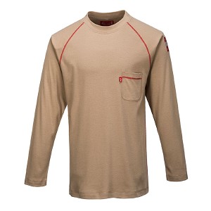 Portwest FR01KHR Bizflame FR Crew Neck Khaki 