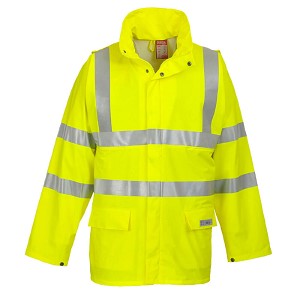 Portwest FR41YER Sealtex Flame FR Hi-Vis Jacket Hi Viz Green 