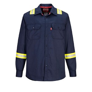 Portwest FR706NAR Bizflame 88/12 FR Taped Shirt Navy 