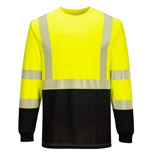 Portwest FR709YBR FR Hi-Vis 2-Tone Crew Hi Viz Green-Black 