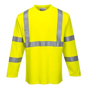 Portwest FR96YER FR Hi-Vis Long Sleeve T-Shirt Hi Viz Green 