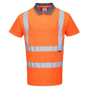 Portwest RT22ORR Hi-Vis Short Sleeve Polo Hi Viz Orange 