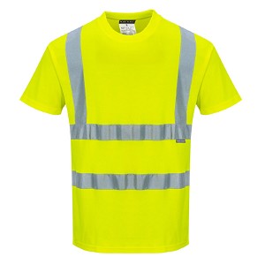 Portwest S170YER Cotton Comfort Short Sleeve T-Shirt Hi Viz Green 