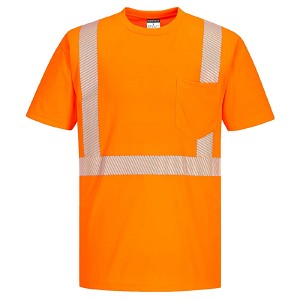 Portwest S194ORR Segmented Tape Short Sleeve T-Shirt Hi Viz Orange 