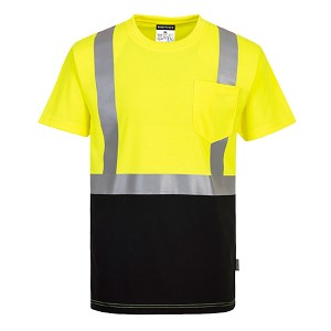Portwest S358YBR Nashville Two-Tone T-Shirt Hi Viz Green-Black 