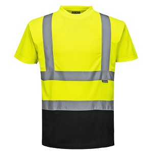 Portwest S378YBR Two-Tone T-Shirt Hi Viz Green-Black 