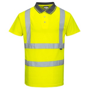 Portwest S477YER Hi-Vis Short Sleeve Polo Shirt Hi Viz Green 