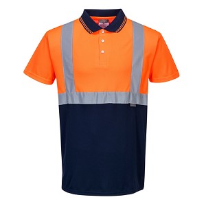 Portwest S479ONR Two-Tone Polo Shirt Hi Viz Orange-Navy 